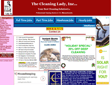 Tablet Screenshot of cleaningladyinc.com